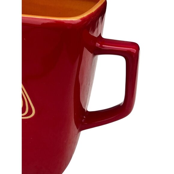 Set Of 3 Disaronno Ceramic Mugs Red & Orange Interior Square 4.5" T x 3.25" D - Picture 7 of 9